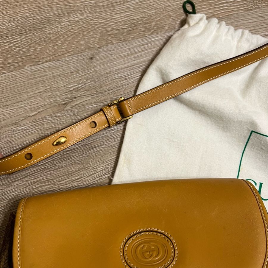 瑞奇二手精品 Gucci vintage 小側背 半月包 美品-4