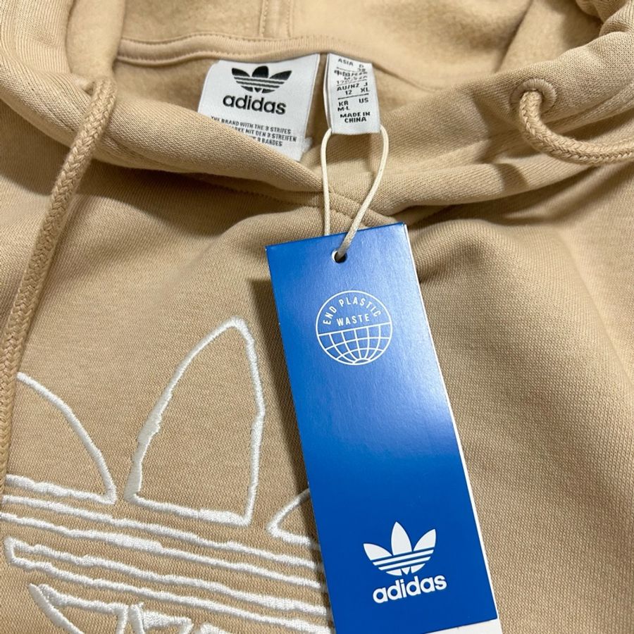 全新❗️adidas 三葉草刺繡女款帽T-8