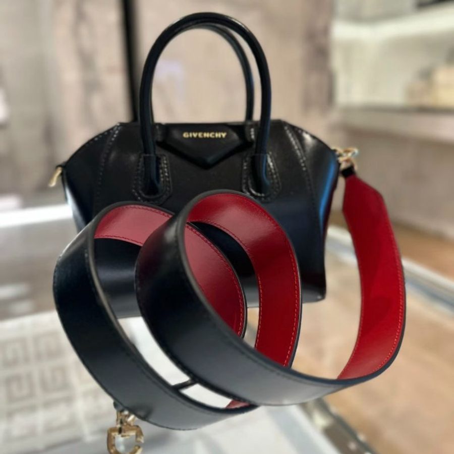 Givenchy Antigona Toy 小牛皮包 黑色/紅色《2024季度新品》-5