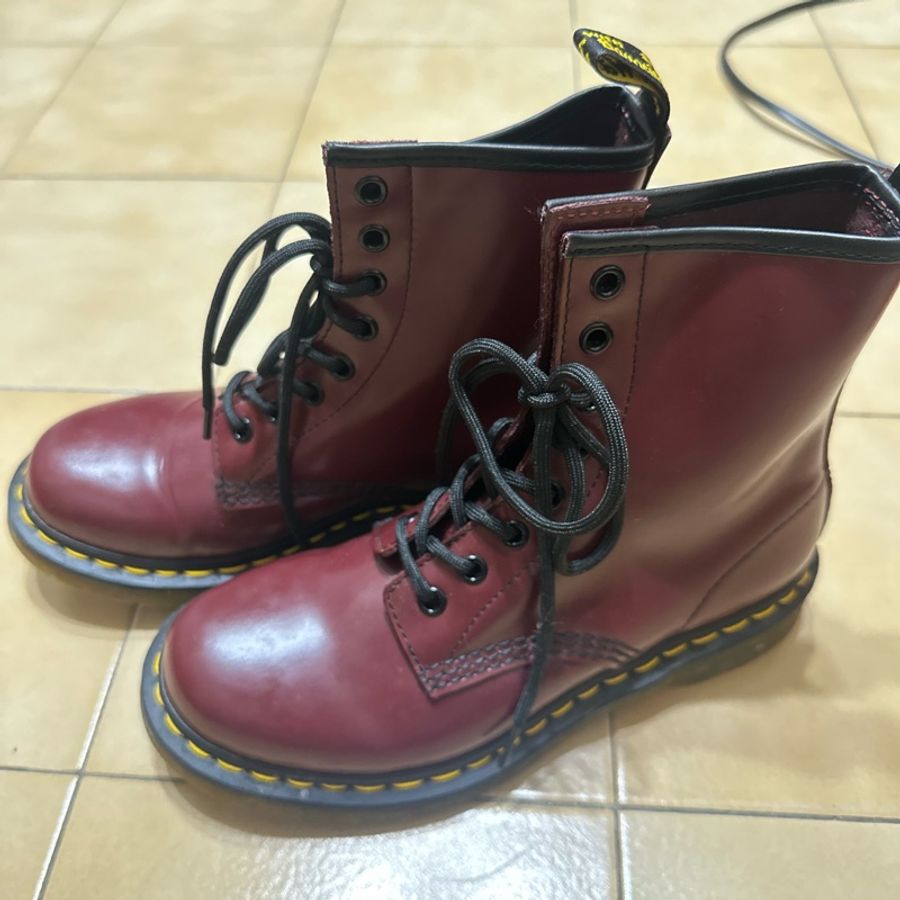 Dr.Martens 1460 8孔馬丁靴 酒紅-3