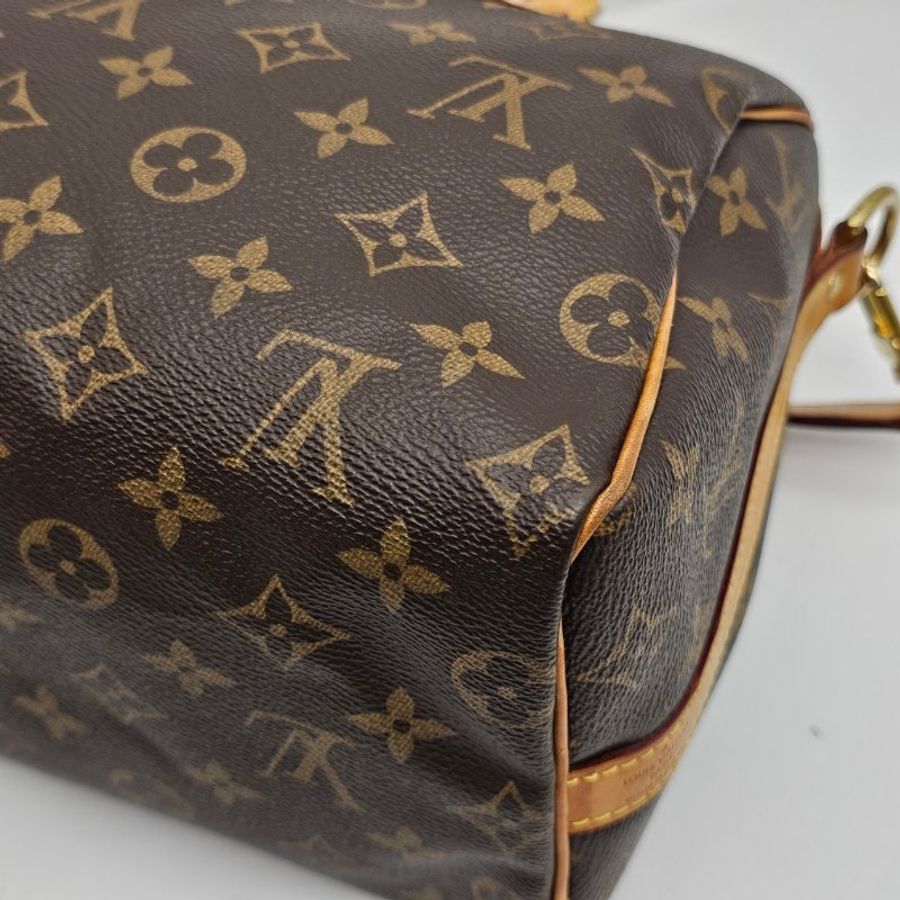 Louis Vuitton LV 新款 老花字紋 speedy 25公分二用波士頓包/手提包/斜背包-7