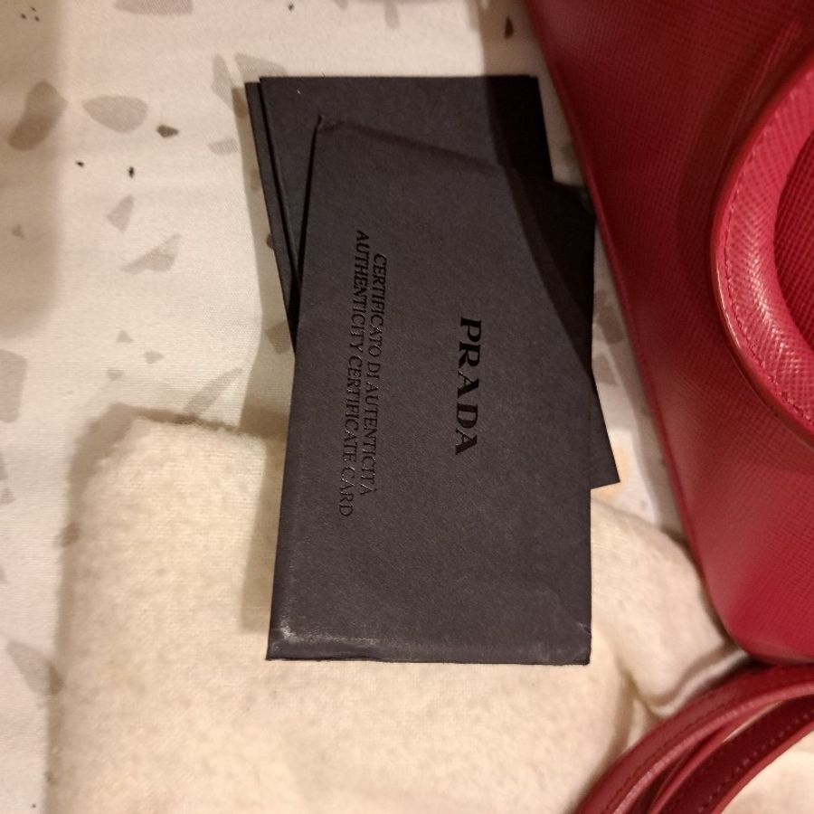 Prada 桃粉防刮牛皮金扣mini手提斜側背貝殼包-8