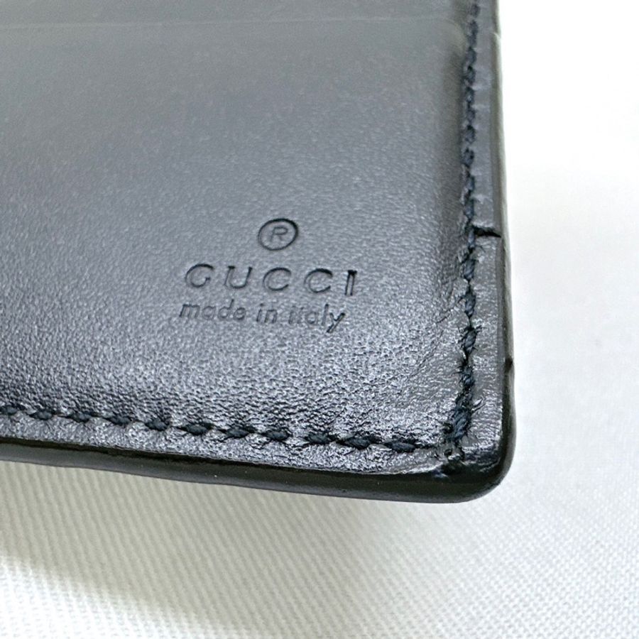 GUCCI 雙G LOGO壓紋男士短夾-9