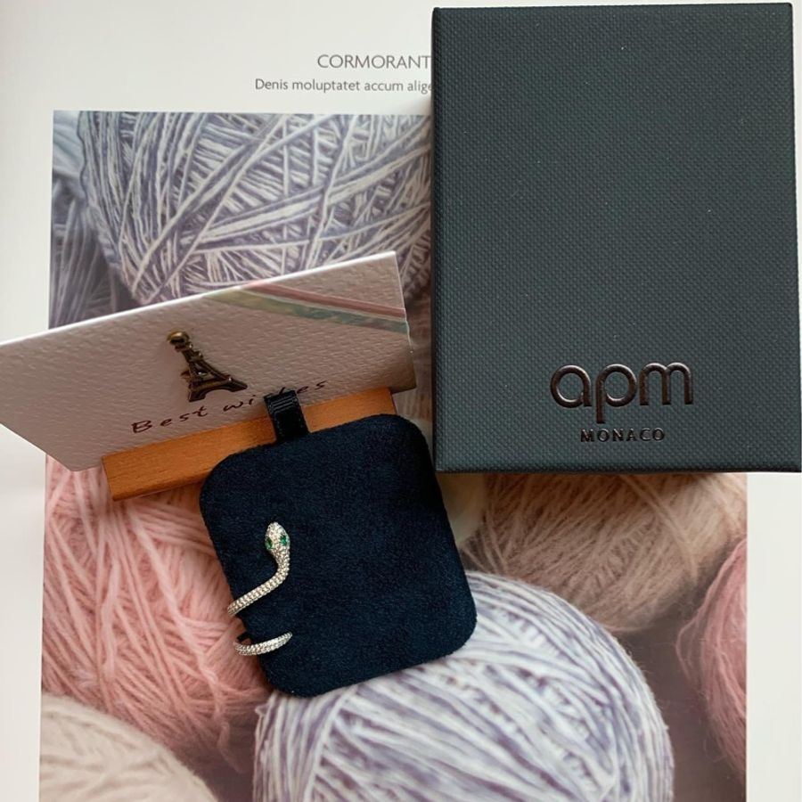 apm 單只蛇形耳骨夾 - 銀白色 925純銀 耳環-8