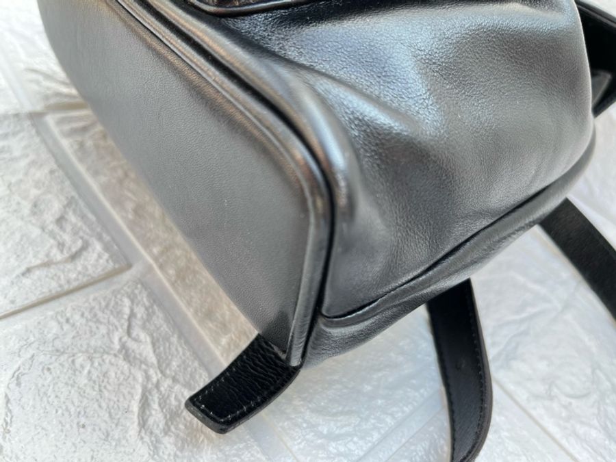 Gucci Vintage 黑色竹節後背包-7