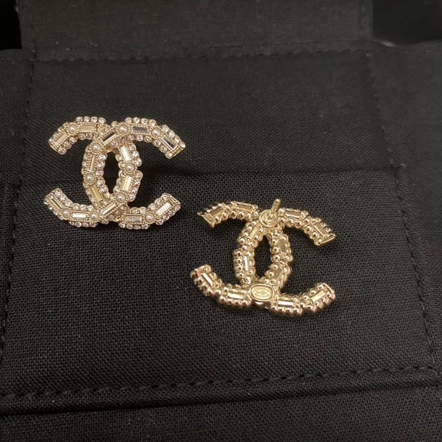 chanel 双C 珍珠水鑽極緻耳環 全新-5
