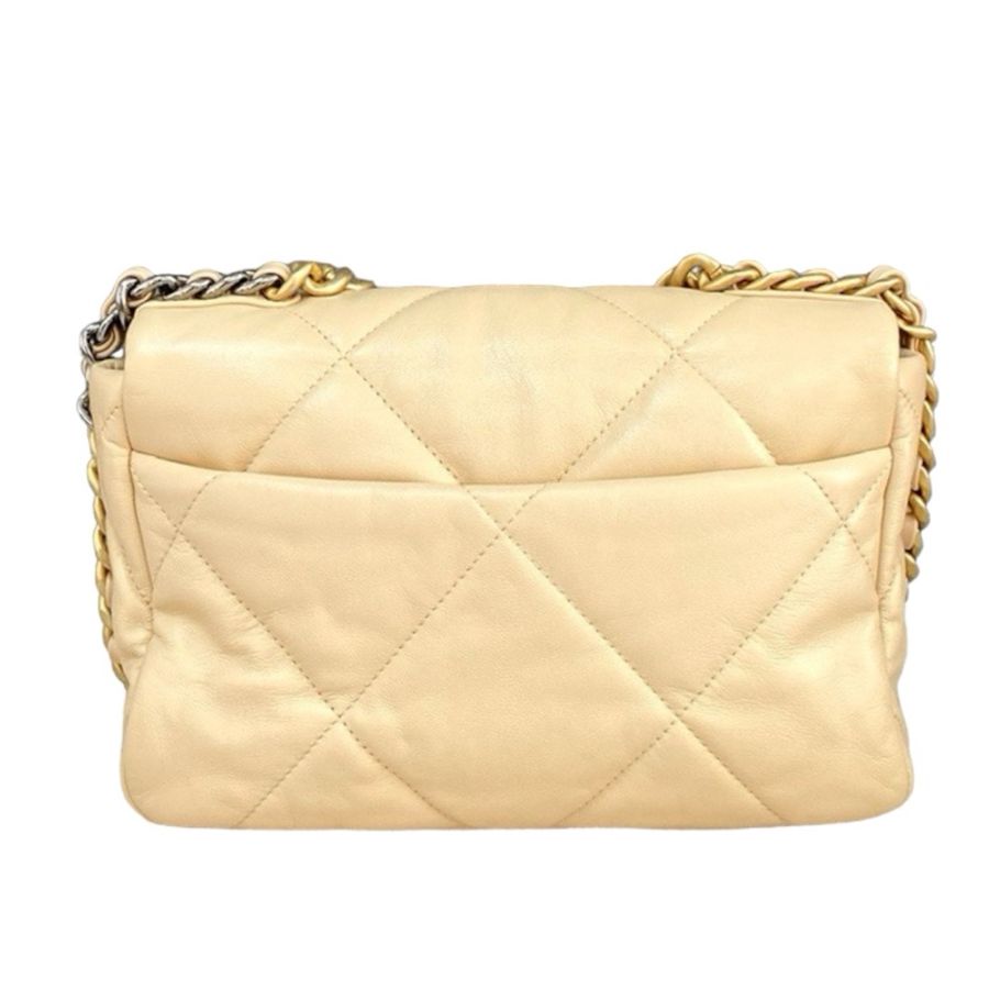 Chanel  19Bag 奶茶金扣-1