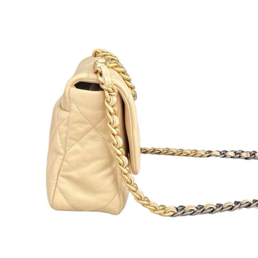 Chanel  19Bag 奶茶金扣-4