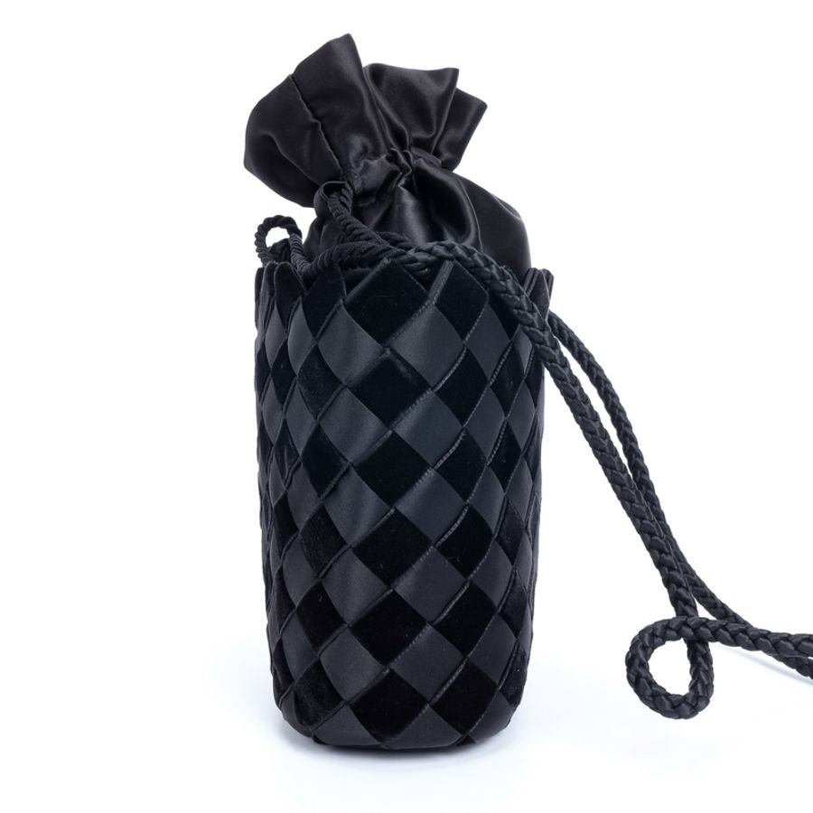 BV Bottega Veneta 緞面拼絨面小水桶福袋包🖤 vintage-2