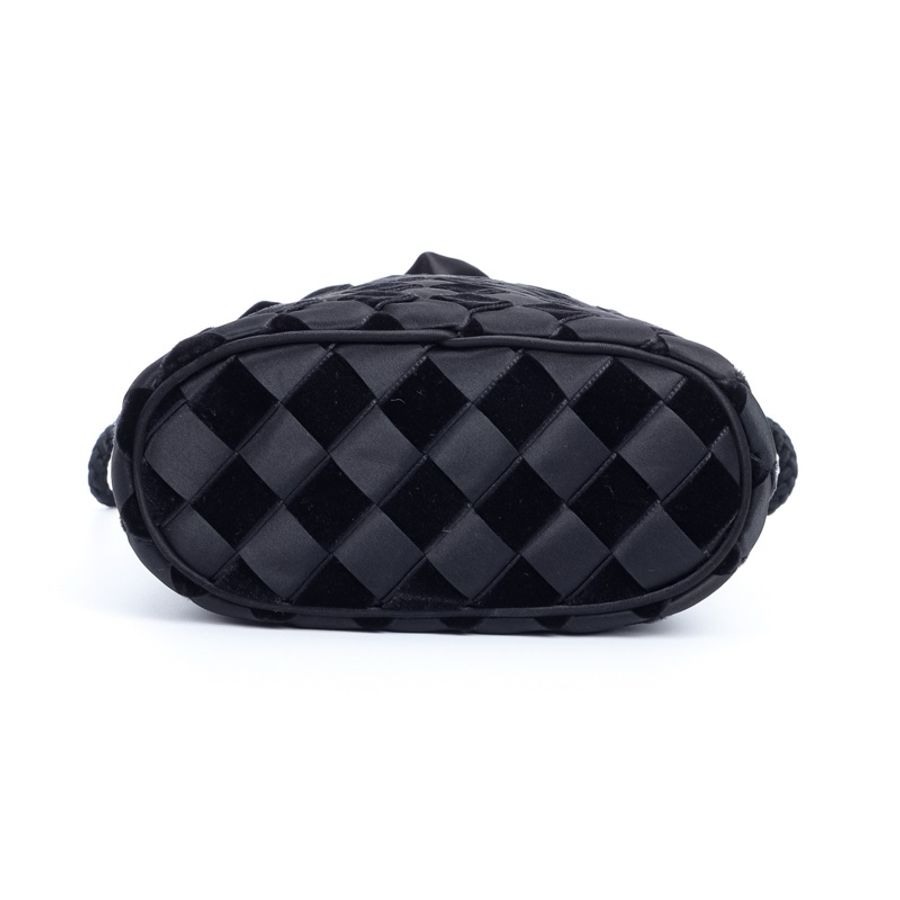 BV Bottega Veneta 緞面拼絨面小水桶福袋包🖤 vintage-8
