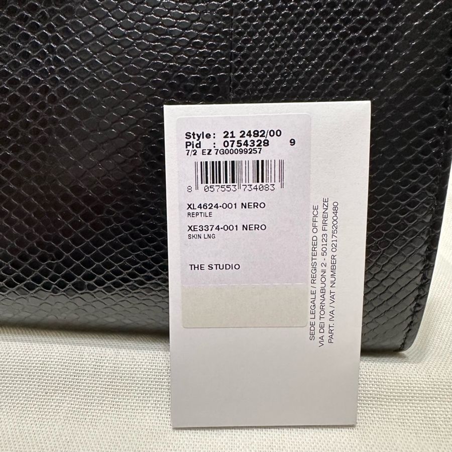Studio Box Small Tote Bag 黑色仿蛇紋皮革托特包-23