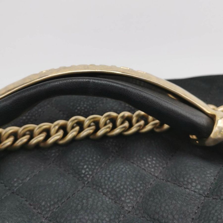 Chanel 牛皮磨砂皮純色盒子包斜挎包單肩包-14
