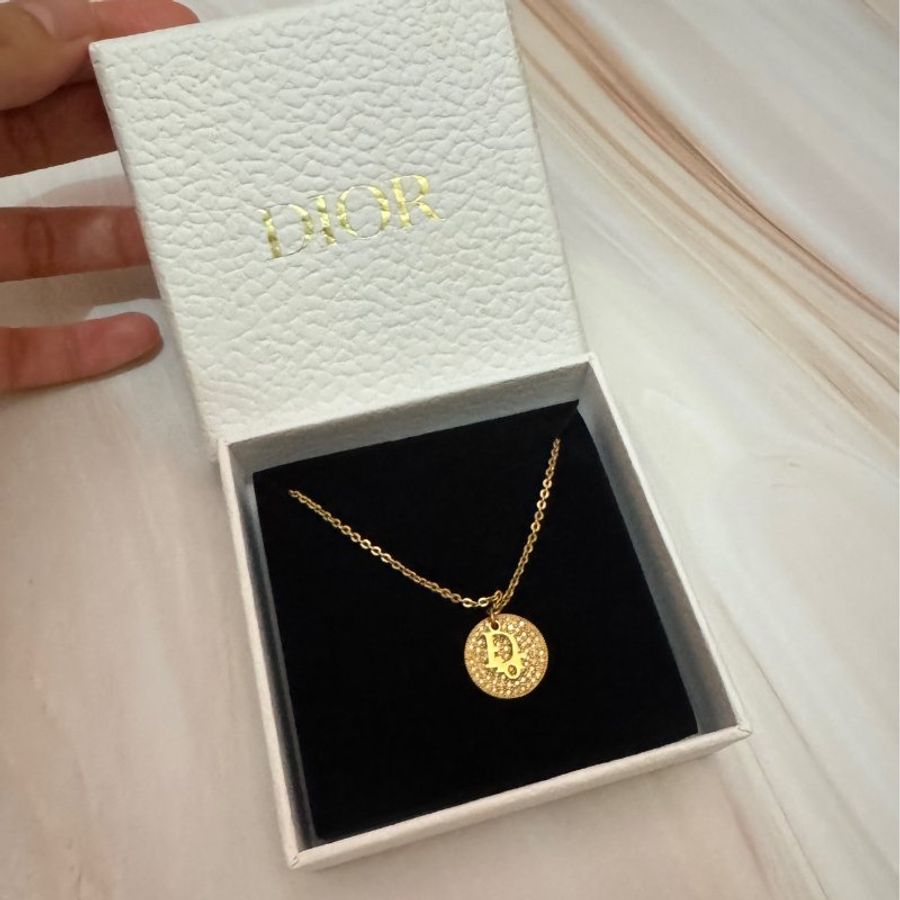 🛍️🎁 雙11🔥 11月新品上架 🔥💖新品上架 現貨 🔥💖 ✨Christian Christian Dior Necklacr Dior 金色閃石頸鏈 Dior 頸鏈-15