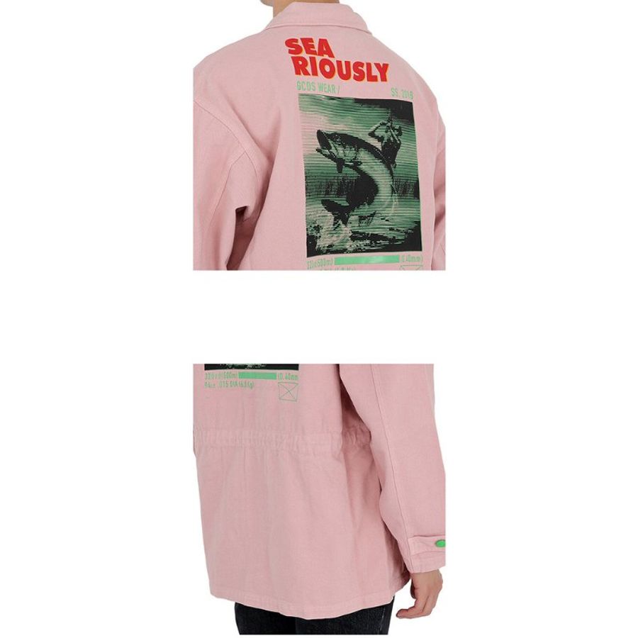 GCDS "Wardrobe" Washed Jacket for Men in Pink (SS18M040048-PINK-M)-2