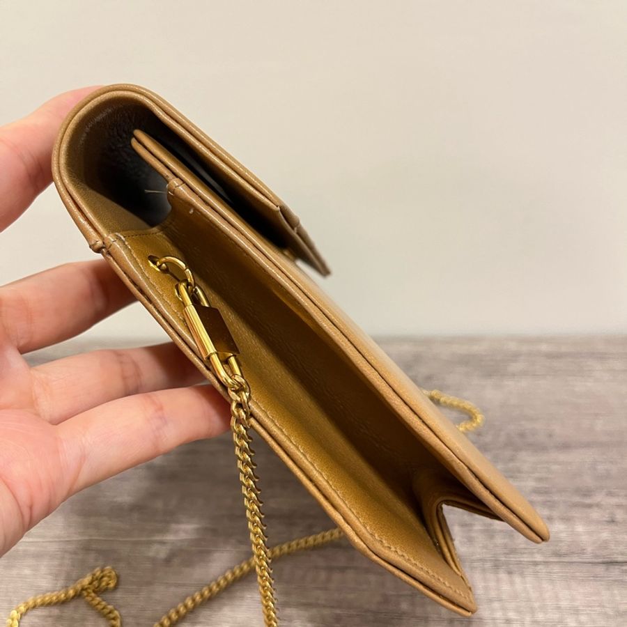 Dior Vintage 焦糖色全皮鏈包-5