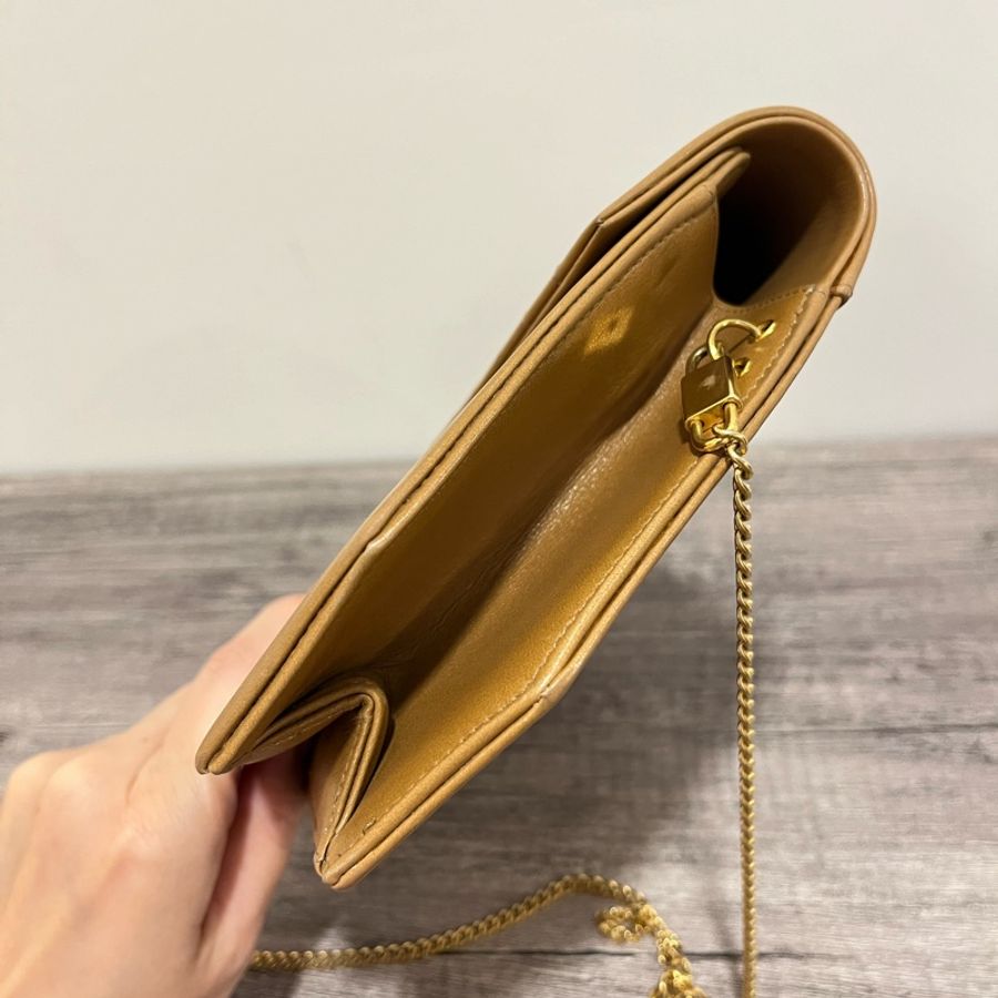 Dior Vintage 焦糖色全皮鏈包-6