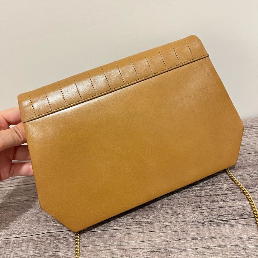 Dior Vintage 焦糖色全皮鏈包-10