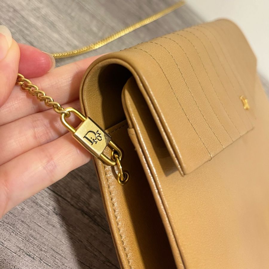 Dior Vintage 焦糖色全皮鏈包-13