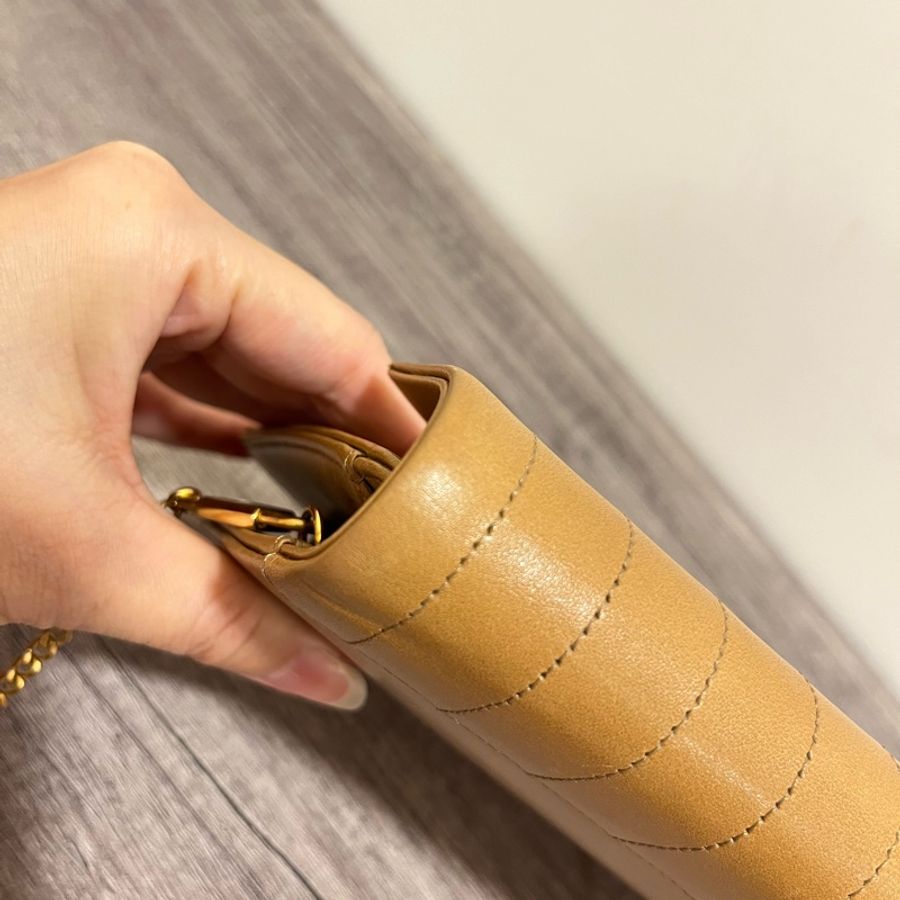 Dior Vintage 焦糖色全皮鏈包-15