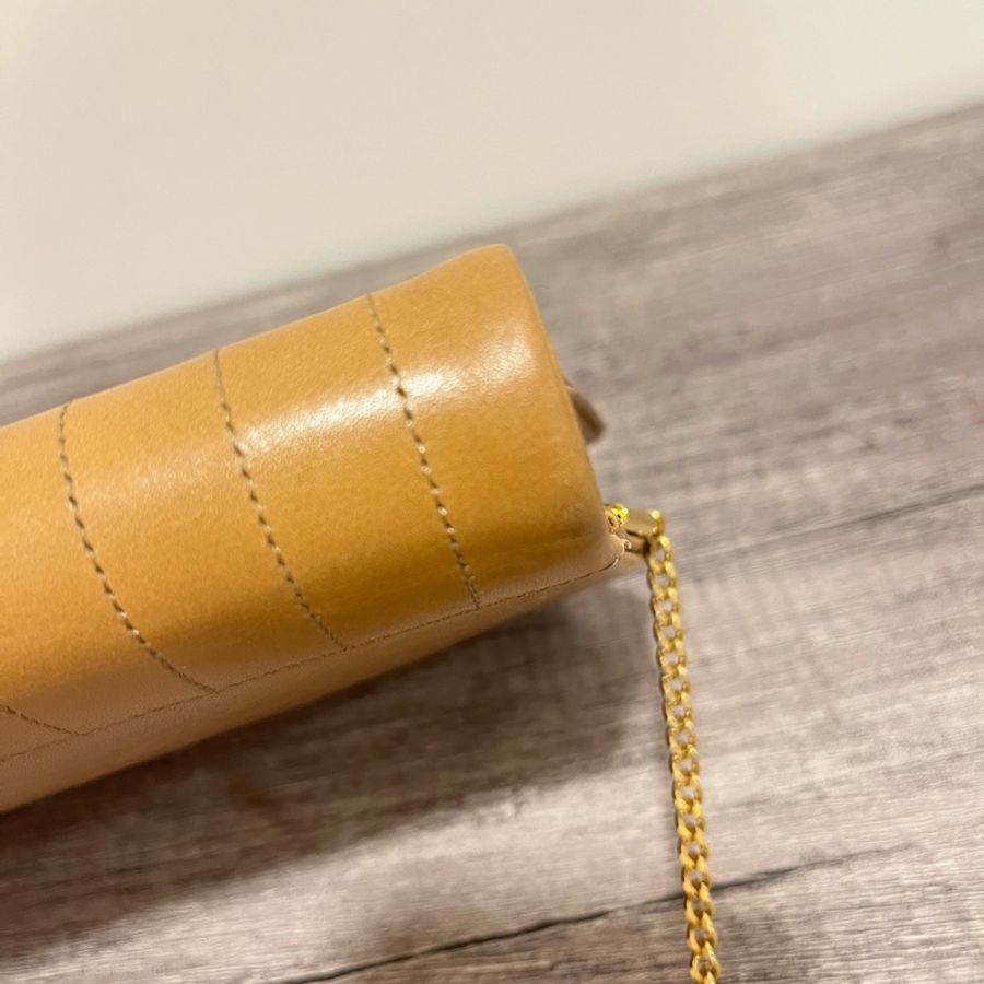 Dior Vintage 焦糖色全皮鏈包-16