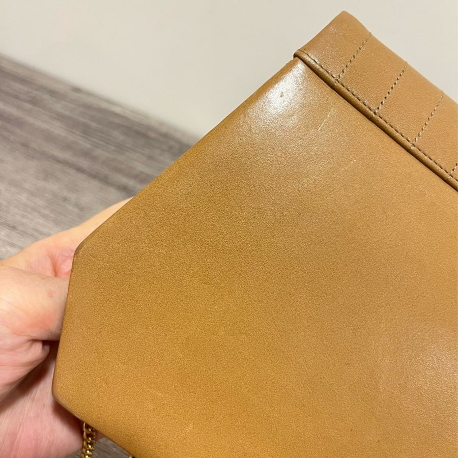 Dior Vintage 焦糖色全皮鏈包-18
