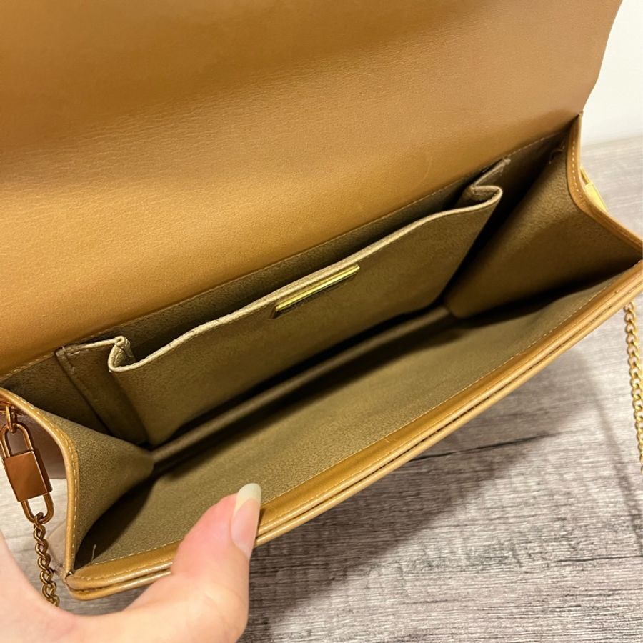 Dior Vintage 焦糖色全皮鏈包-20