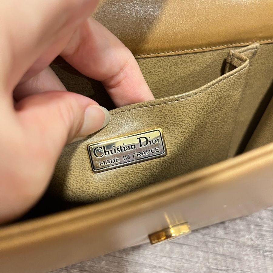 Dior Vintage 焦糖色全皮鏈包-22