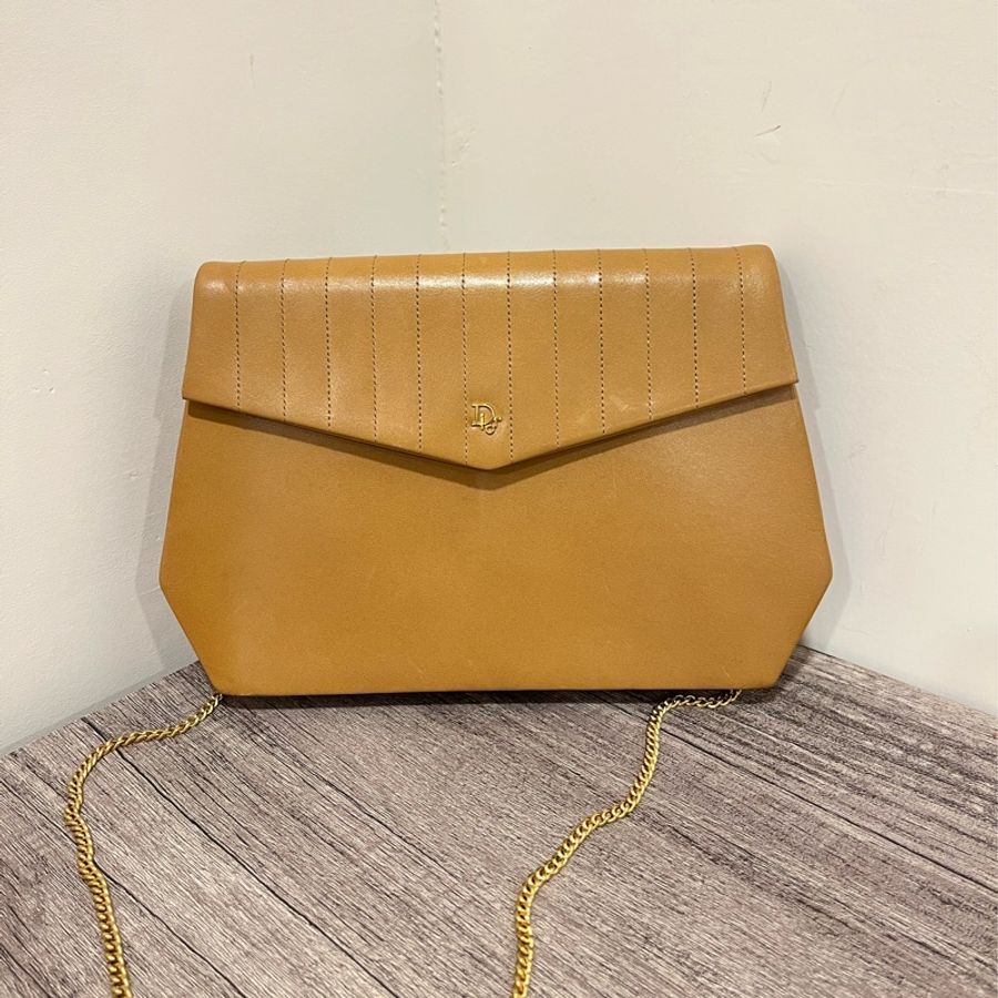 Dior Vintage 焦糖色全皮鏈包-23