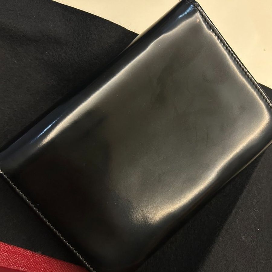 Cartier Rare Panthere Panther Leather Bifold Wallet Black-3
