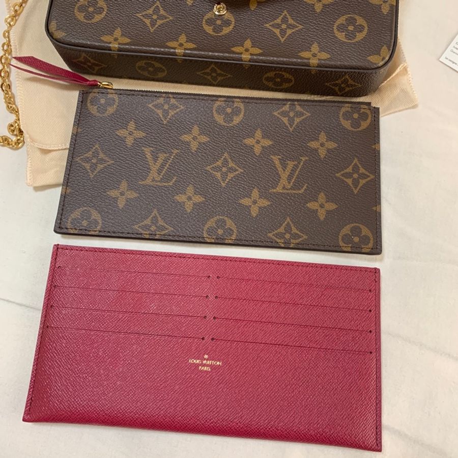 LV M81896 Felicie Pochette系列Monogram帆布WOC鍊帶手拿/斜背包-5