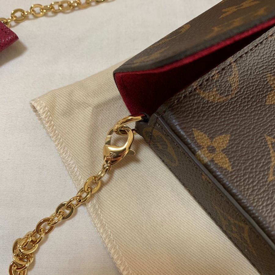 LV M81896 Felicie Pochette系列Monogram帆布WOC鍊帶手拿/斜背包-7