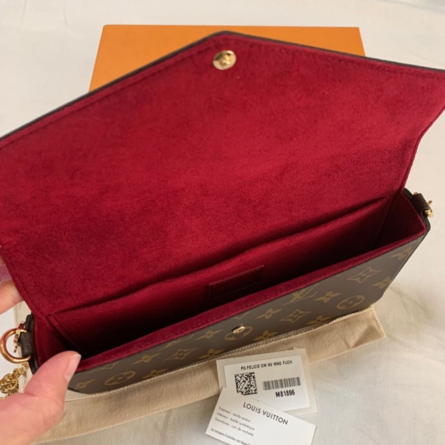LV M81896 Felicie Pochette系列Monogram帆布WOC鍊帶手拿/斜背包-8