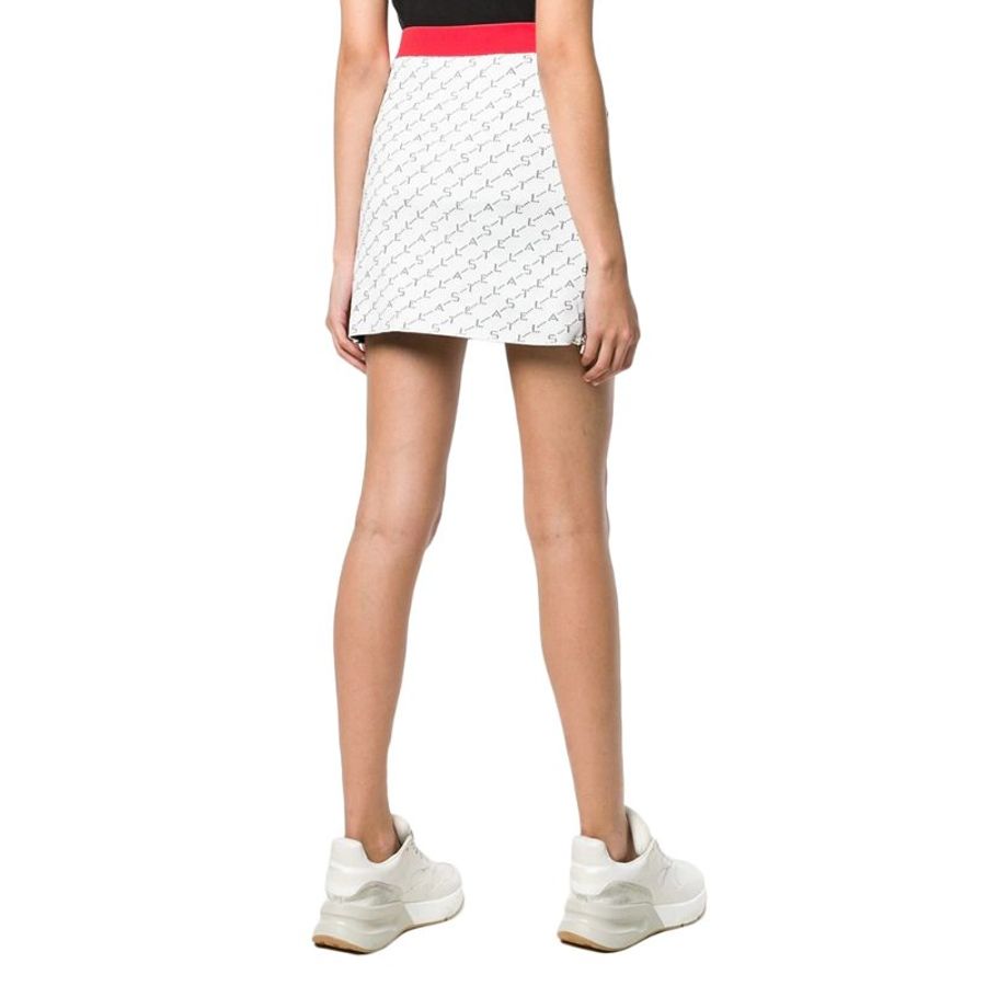 Stella Mccartney Logo-Embroidered Skirt for Women in White - 552848-S1967-8490 ( Size:38,40,42 )-1