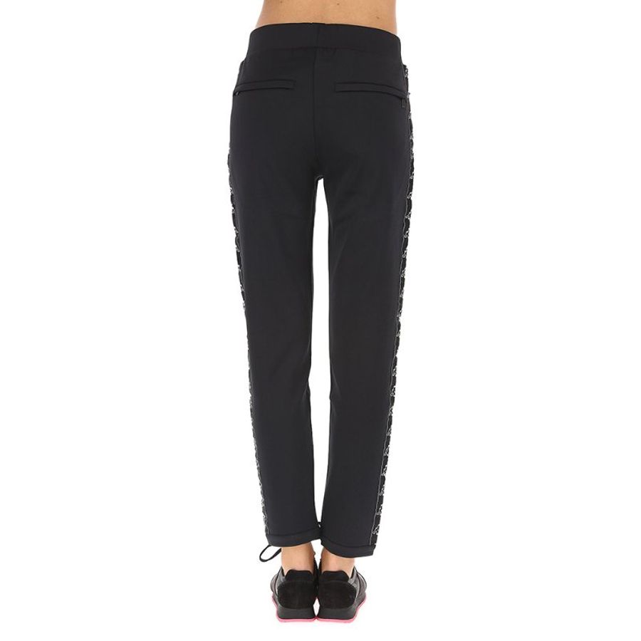 Marcelo Burlon Logo Patch Drawstring Waist Kappa Track Pants for Women in Black (CWCA035E17604221-1001-XS)-1