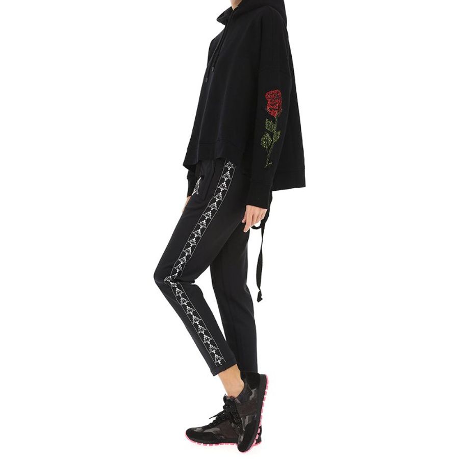Marcelo Burlon Logo Patch Drawstring Waist Kappa Track Pants for Women in Black (CWCA035E17604221-1001-XS)-2
