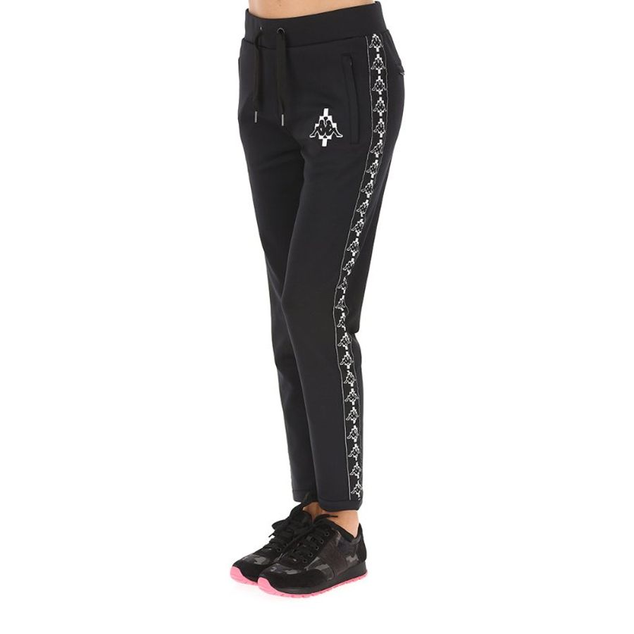 Marcelo Burlon Logo Patch Drawstring Waist Kappa Track Pants for Women in Black (CWCA035E17604221-1001-XS)-3