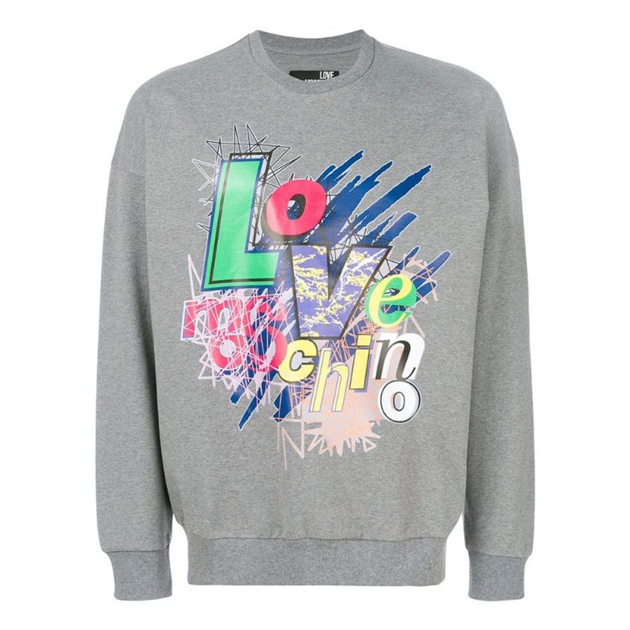 Moschino Logo Print Sweatshirt for Men in Grey (650601-E1851-B933-L)-0