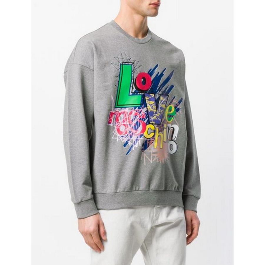 Moschino Logo Print Sweatshirt for Men in Grey (650601-E1851-B933-L)-3