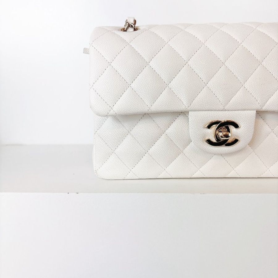 Chanel cf23 荔枝牛 奶白色 晶片款-5