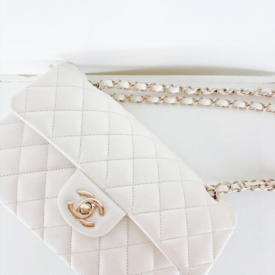 Chanel cf23 荔枝牛 奶白色 晶片款-6