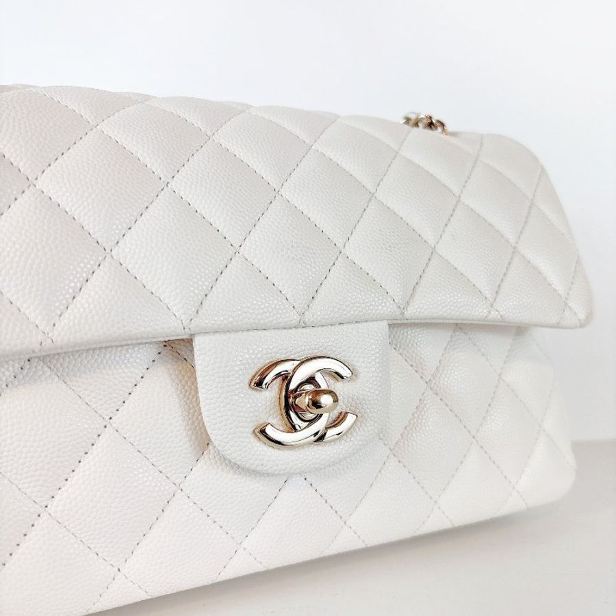 Chanel cf23 荔枝牛 奶白色 晶片款-8