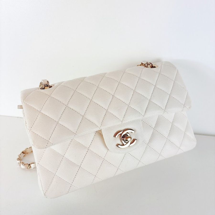 Chanel cf23 荔枝牛 奶白色 晶片款-9