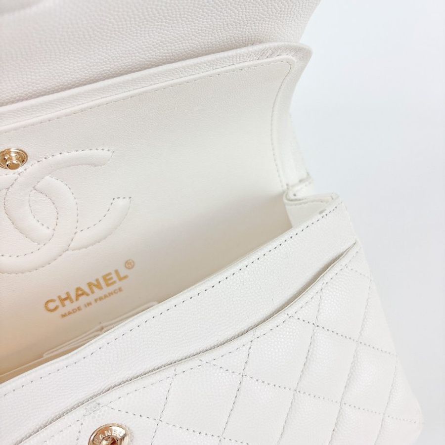 Chanel cf23 荔枝牛 奶白色 晶片款-16