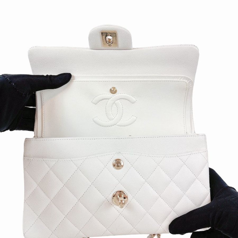 Chanel cf23 荔枝牛 奶白色 晶片款-17