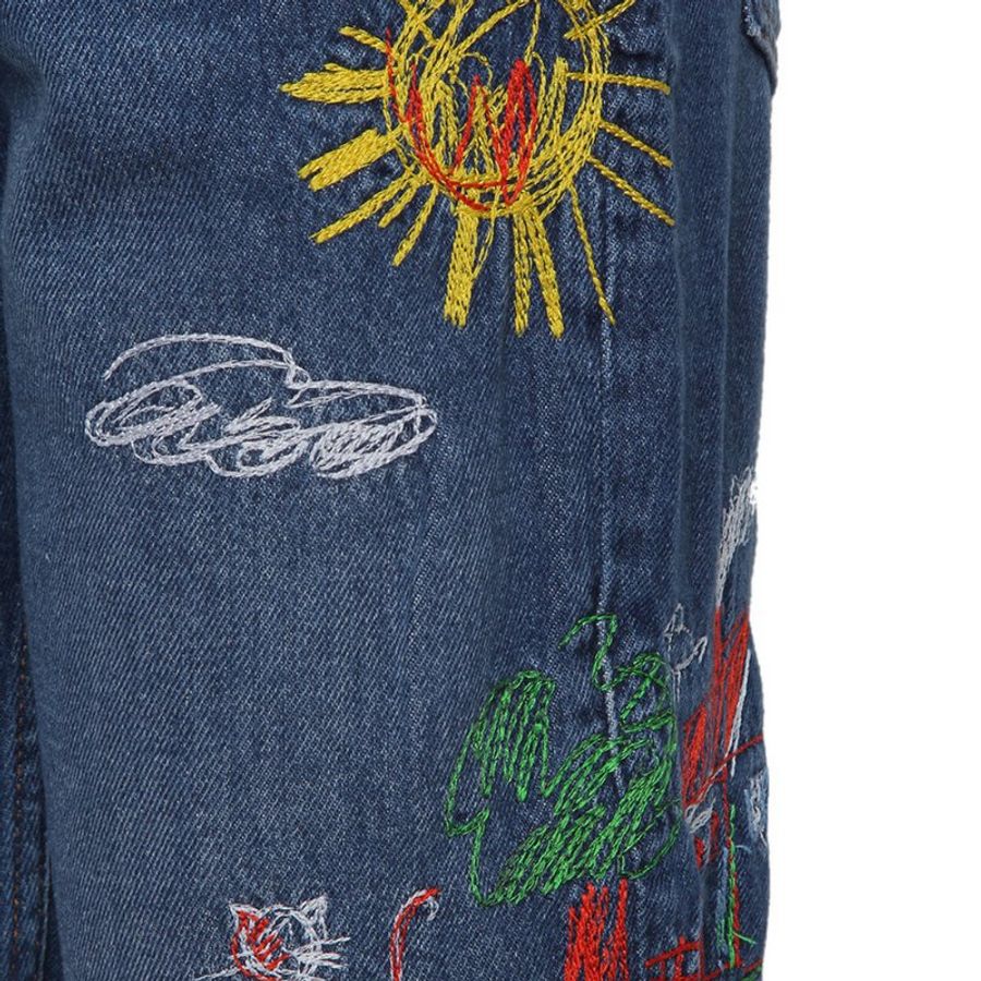 Love Moschino Multi Pattern Embroidered Jeans for Women in Blue (Q38107-T9153-853W-27)-3