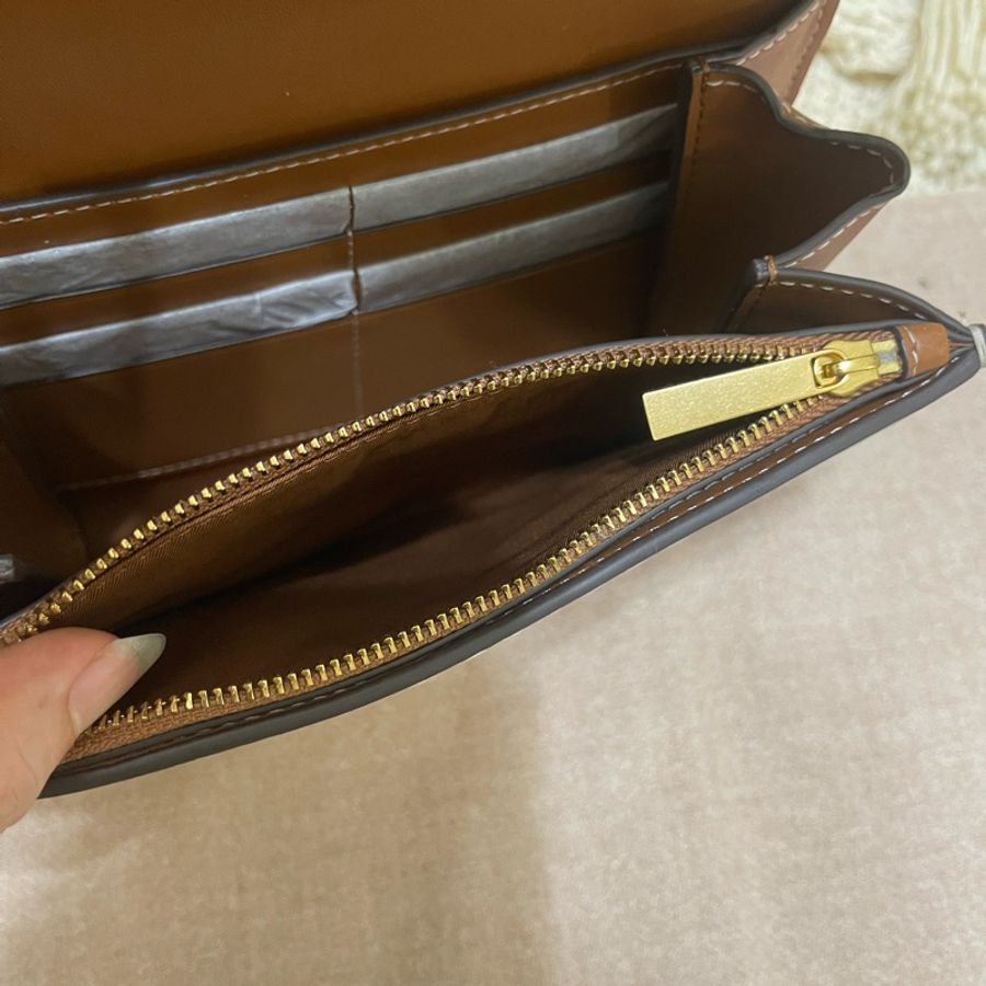 Tory Burch 麻棉編織拼接皮質WOC鏈包-10