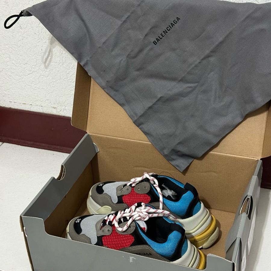 ✨全新現貨 巴黎世家老爹鞋Balenciaga triple s 藍紅配色-6