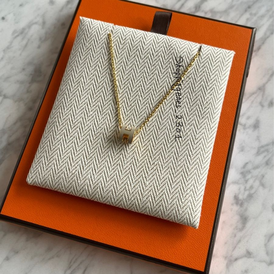 愛馬仕 Hermes 奶茶金 mini h pop 項鍊🧬預購-5
