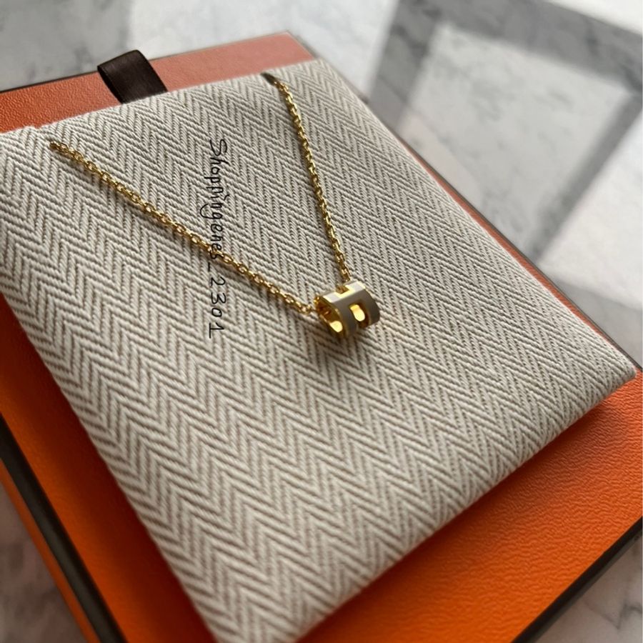 愛馬仕 Hermes 奶茶金 mini h pop 項鍊🧬預購-6