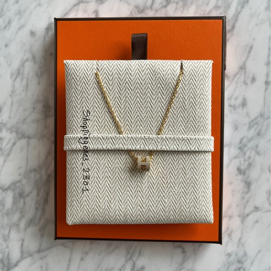 愛馬仕 Hermes 奶茶金 mini h pop 項鍊🧬預購-7